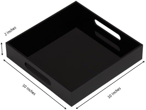 Glossy Black Sturdy Acrylic Serving Tray - Image 2