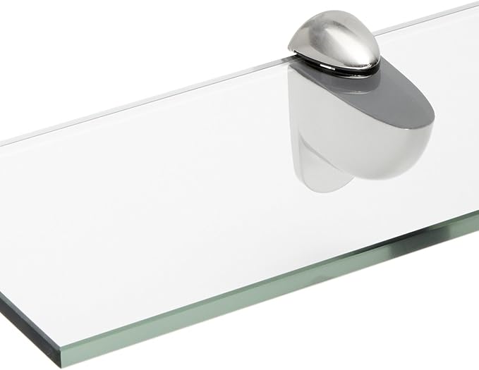 Spancraft Glass H-6x30-Brushed Steel Heron Glass Shelf, Brushed Steel - Image 2