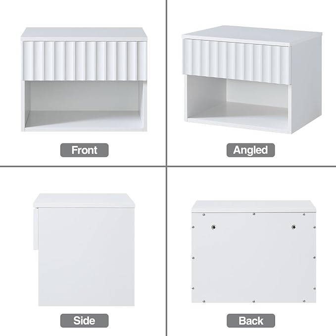 Floating Nightstand with Fluted Drawer - Image 8