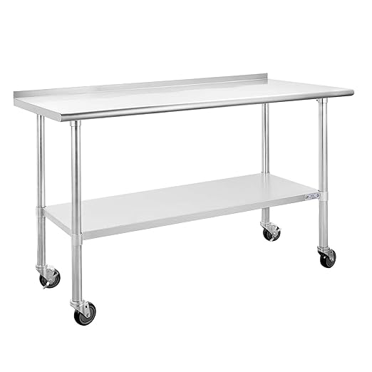 Hally Stainless Steel Table for Prep & Work 24 x 60 Inches by HallySinksTablesH