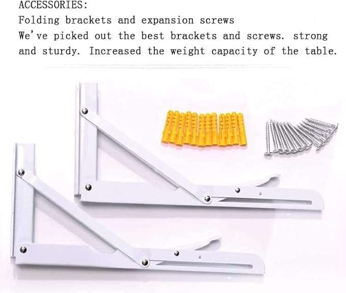 Wall Mounted Folding Table, Stainless Steel Bracket Laundry Folding Table - Image 4