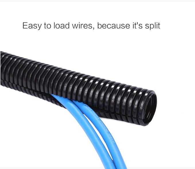 Alex Tech 25ft - 3/8 inch Split Wire Loom Tubing - Black - Image 5