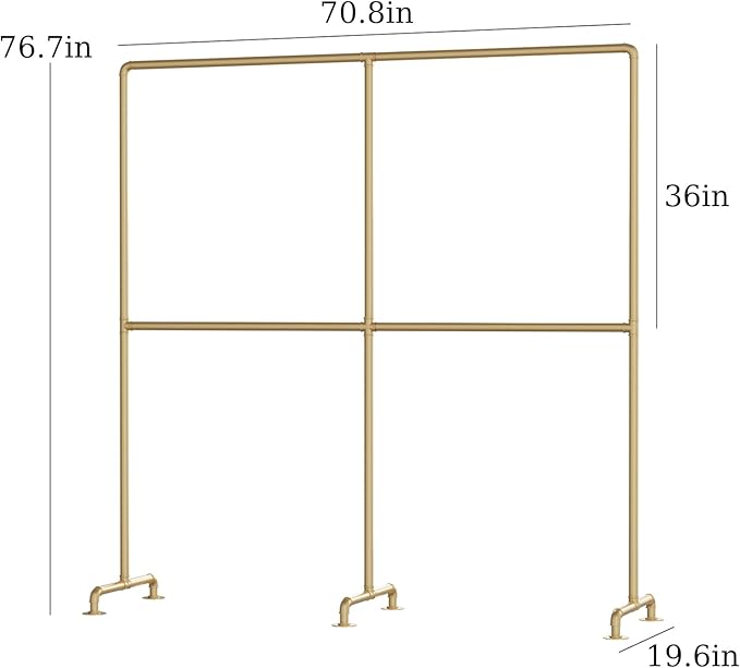 Industrial Pipe Clothing Rack, Double Rod Clothes Rack - Image 6