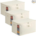 3-Pack Large Canvas Comforter Storage Bags by Vailando