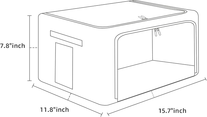 FHSQX 2 Pack Clear Window Storage Bins Foldable Fabric Storage Bins Boxes - Image 4
