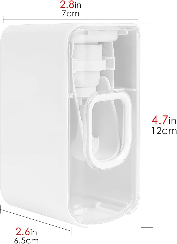 2 Slot Toothbrush Holder and Toothpaste Dispenser Wall Mounted, Automatic - Image 2