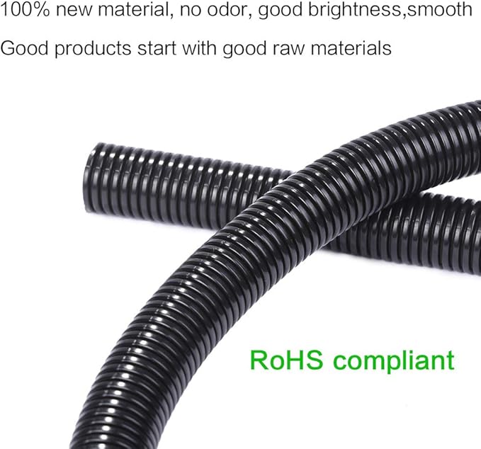Alex Tech 25ft - 3/8 inch Split Wire Loom Tubing - Black - Image 2