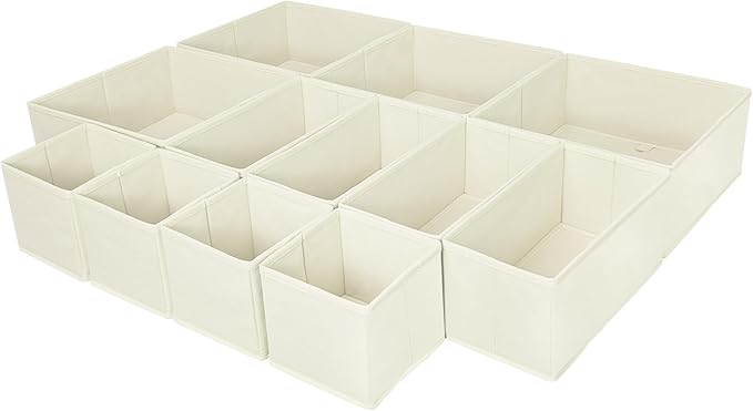 Clothes Organizer, Storage Drawer, 12 Piece Fabric Drawer Organizer Foldable - Image 9