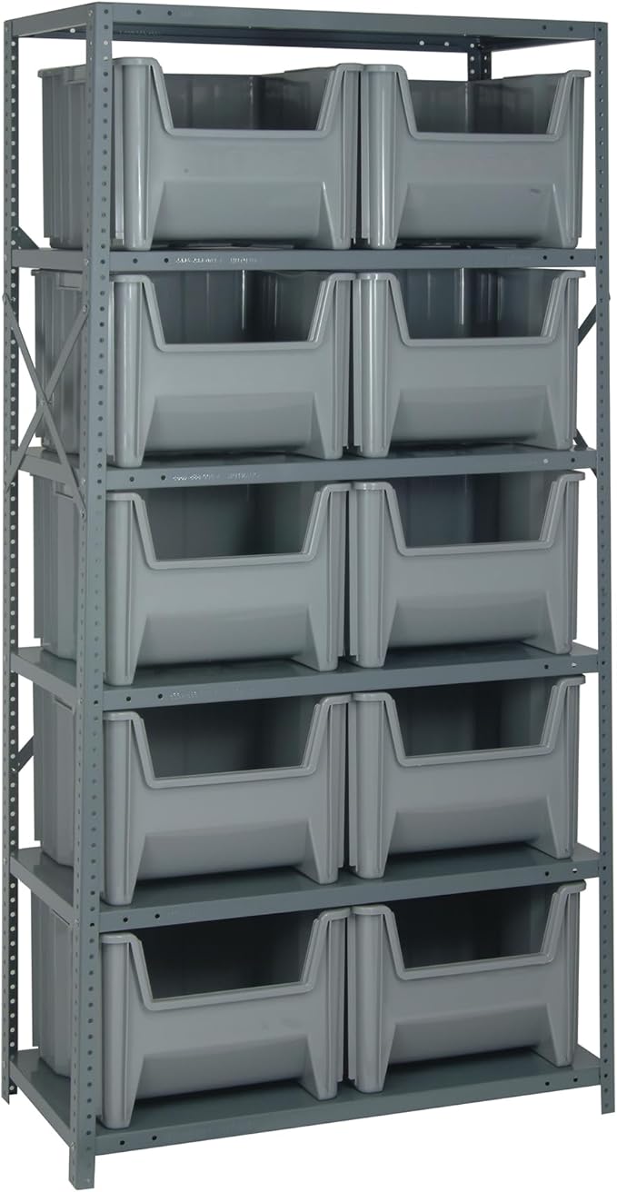 Quantum Storage Systems QSBU-800GY Solid Heavy Duty 6 Shelves 10 Giant Stack by QuantumStorageSystems
