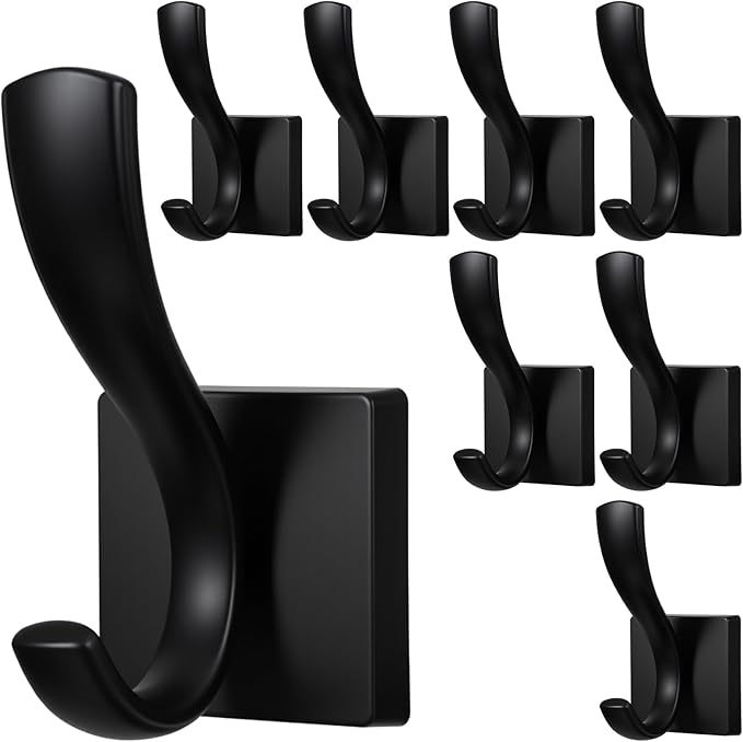 8 Pack Wall Hooks Heavy Duty Towel Robe Coat Hooks by Unknown