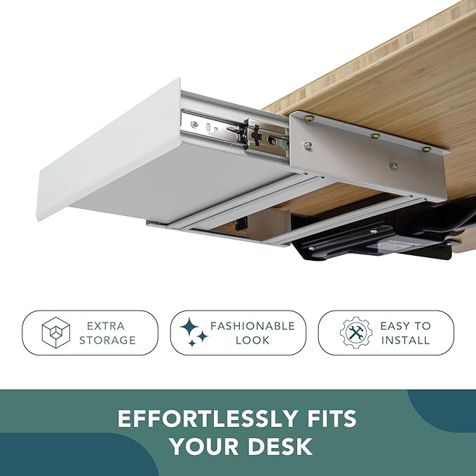 FLEXISPOT Under Desk Drawer 17.7in Wide Pull-Out Drawer - Image 4