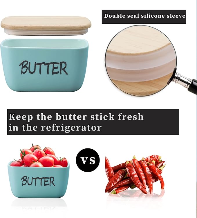 HAOTOP Large Porcelain Butter Dish - Image 6