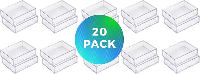 20 Pack Clear Acrylic Card Storage Boxes - Image 2