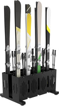 8-Pair Ski Storage Rack w/Width-Adjustable Fixing Bars, Heavy Duty Metal by Eastrexon