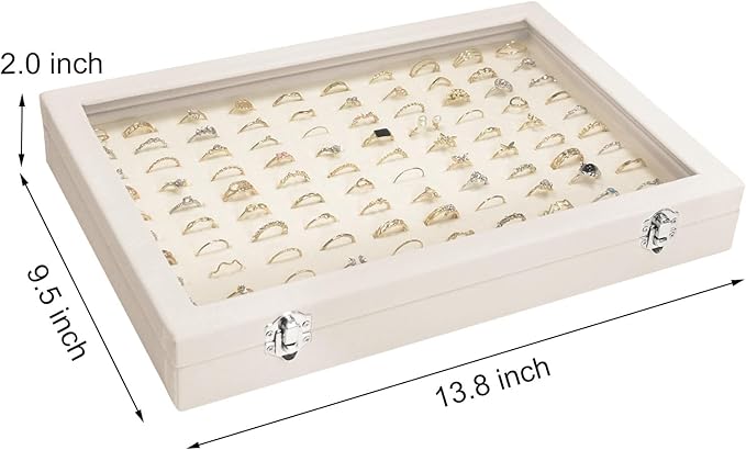 Velvet Ring Display Tray Organizer Box - Image 3