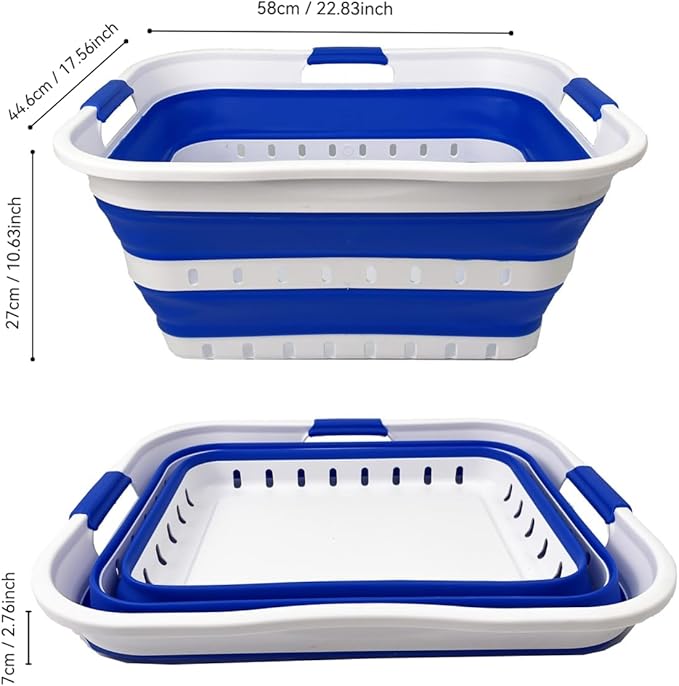 SAMMART 42L Collapsible Plastic Laundry Basket - Image 2