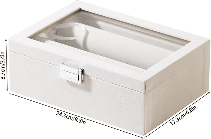 Bracelet Display Holder with Clear Lid, Jewelry Storage Organizer Box Case with - Image 5