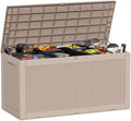 100 Gallon Waterproof Large Resin Deck Box, Lockable Storage Container by GGYI