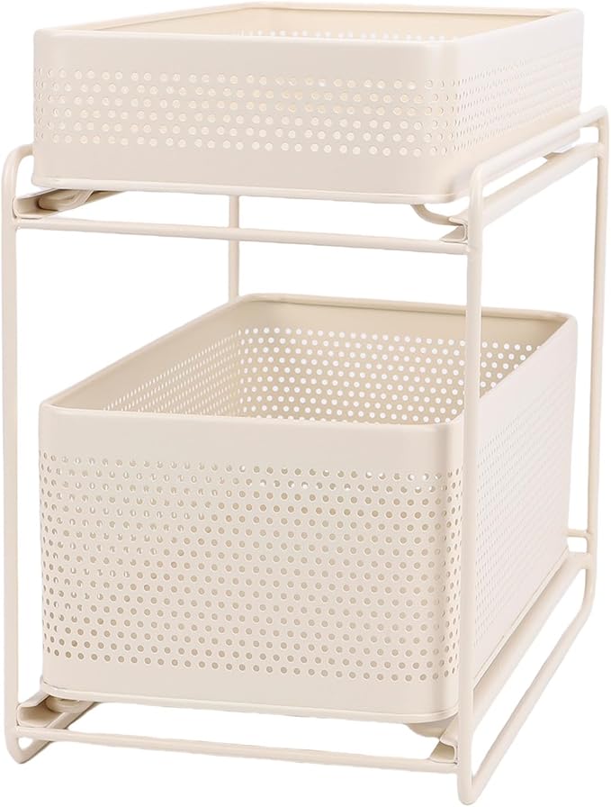 Slide Out Under Sink Organizer, 2 Tier Steel Sink Shelf Cabinet Storage - Image 6