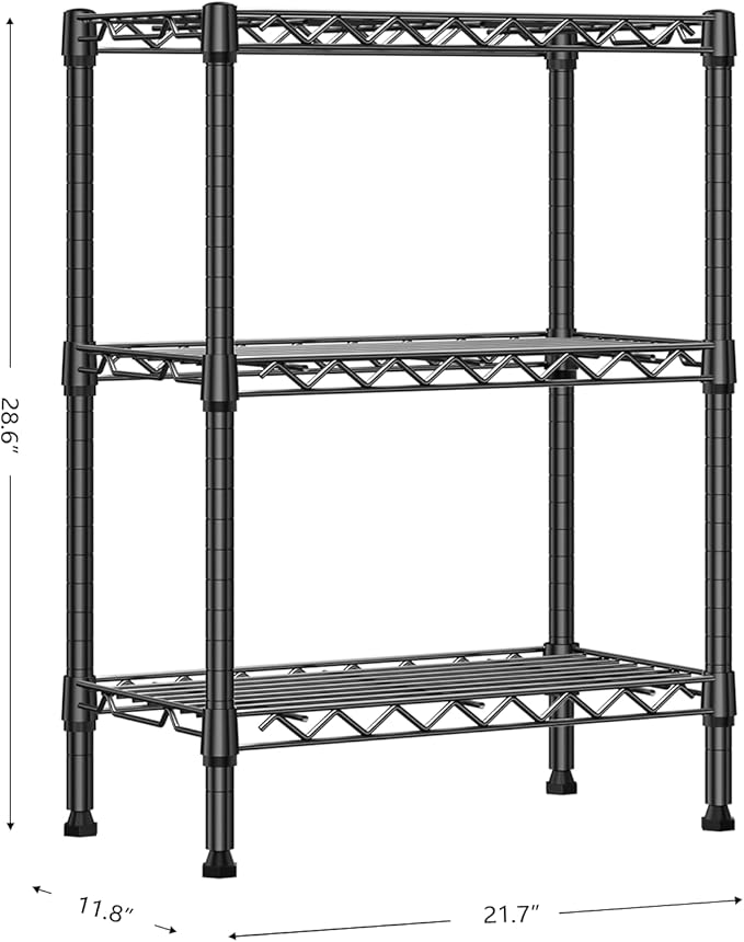 750 lbs 3 Tier Shelf Metal Storage Shelves Wire Rack Closet Organizers - Image 3