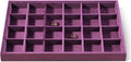 Velvet Stackable Jewelry Display Tray, 24 Grid Earring Ring Storage Tray by Dansmiy