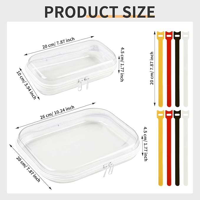 2 PCS Clear Electronics Organizer Travel Case, Waterproof Cable Storage Box - Image 2