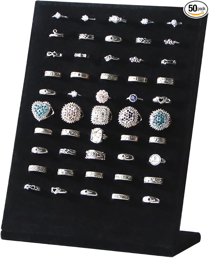 50 Slots Rings Display Stand, Ring Organizer Holder Stand by FocusOnJewelryDisplay