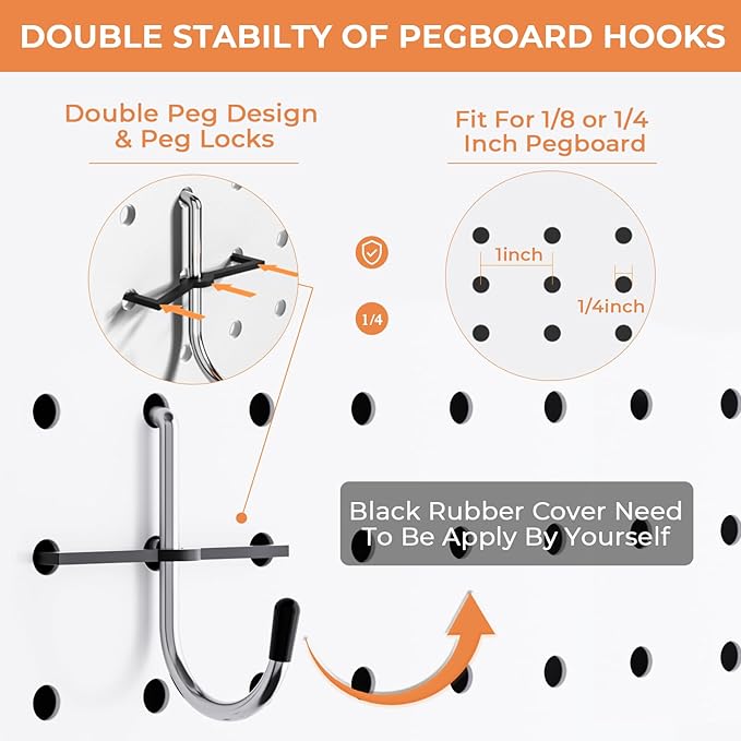 INCLY 320PCS Pegboard Accessories Organizer Kit, Peg Board Hooks Assortment - Image 4