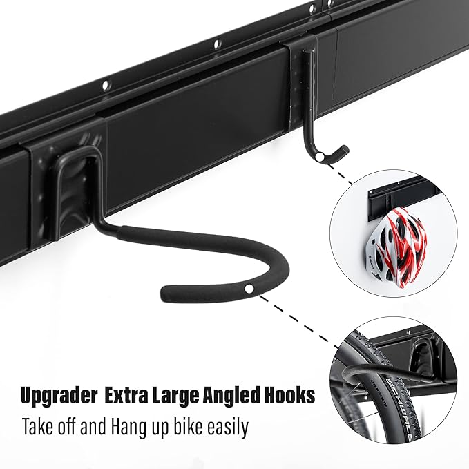 Sinoer Bike Storage Rack 6 Bike Wall Storage Rack and 3 Helmets, Heavy Duty - Image 5