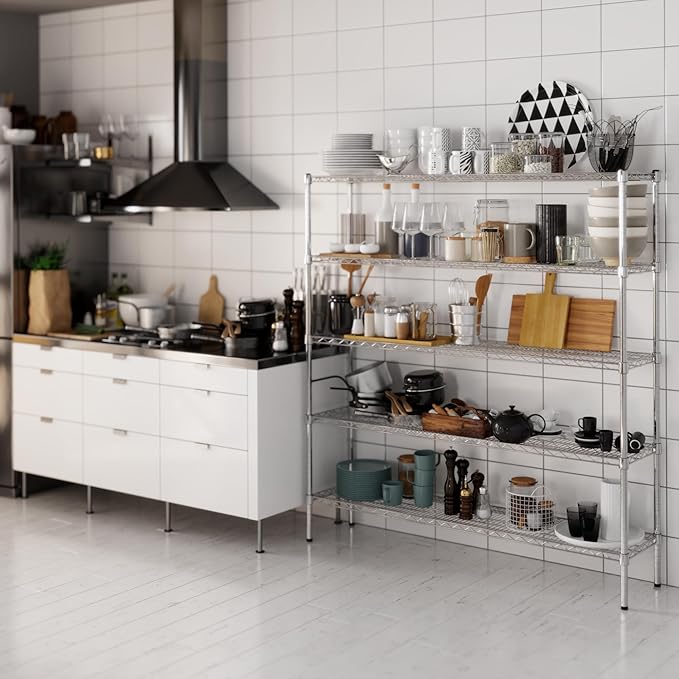 14" Deep x 60" Wide x 64" Height Wire Shelving Kit | 5-Tier | NSF Commercial - Image 2