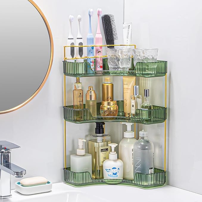 Upgraded 3-Tier Corner Bathroom Countertop Organizer – Spacious Storage - Image 2