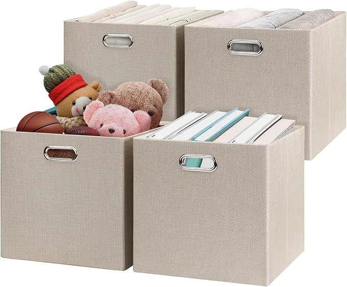 Posprica Storage Cube Basket Bins, 13×13 Foldable Storage Boxes by Posprica