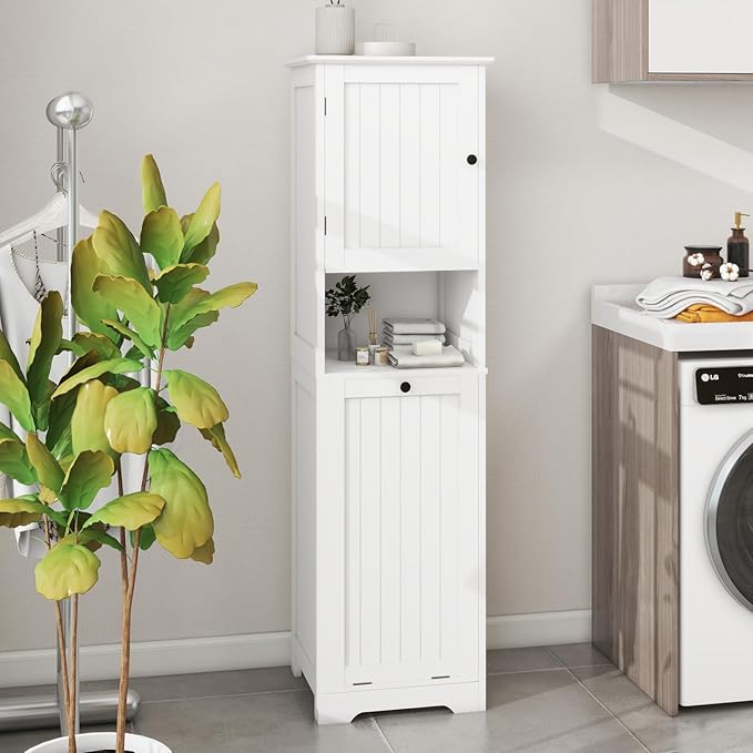 Tilt Out Laundry Hamper Cabinet, Hamper Cabinet Shelf by LOCSEAR