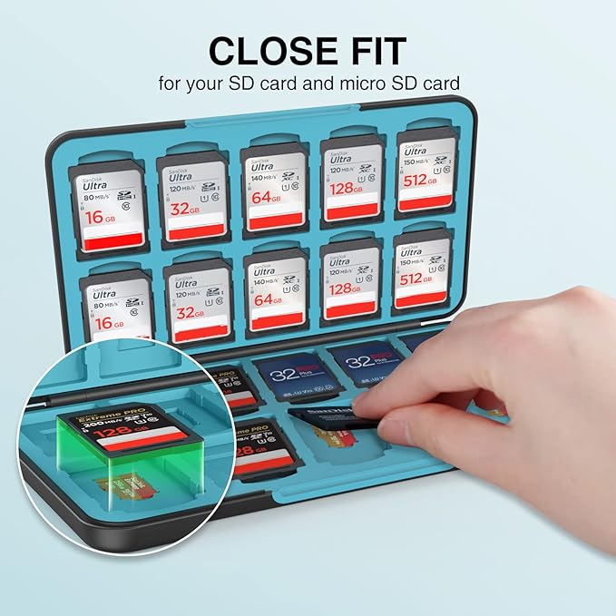 HEIYING Memory Card Case for SD/TF Cards, Portable SD Card Holder Storage Case - Image 4