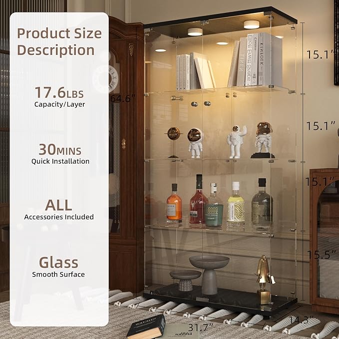 Beauty4U Glass Display Cabinet - Image 2