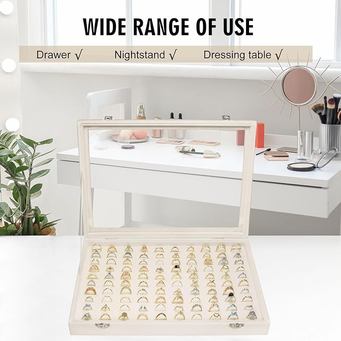 Velvet Ring Display Tray Organizer Box - Image 6