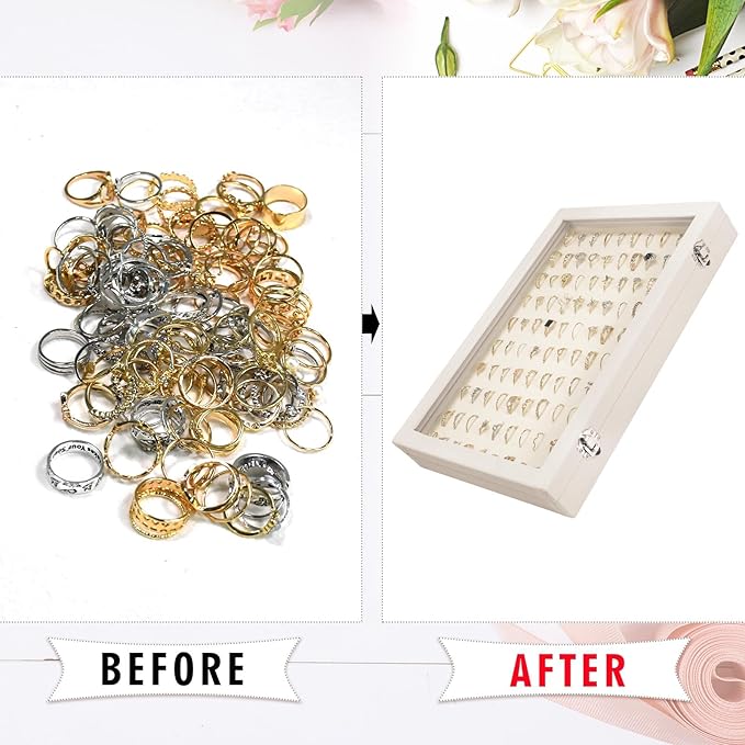 Velvet Ring Display Tray Organizer Box - Image 5