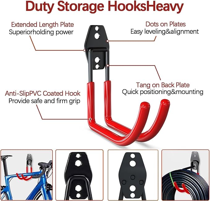3-H Garage Wall Hooks 45 Pack, Garage Hooks Heavy Duty - Image 4