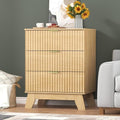 Fluted Dresser for Bedroom, 3 Drawer Dresser for Closet, Storage Cabinet and by Thacuok