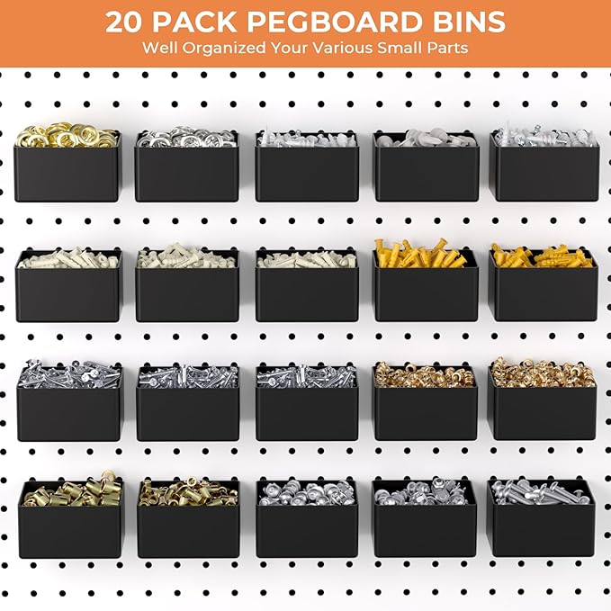 INCLY 320PCS Pegboard Accessories Organizer Kit, Peg Board Hooks Assortment - Image 5