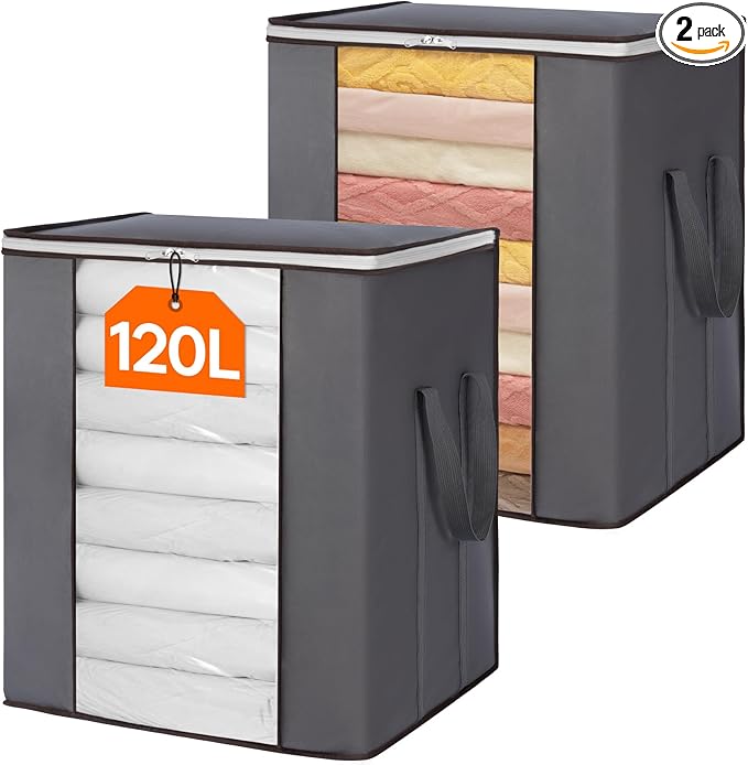 Lifewit 120L Extra Large Blanket Storage Bags, Foldable Comforter Storage by Lifewit