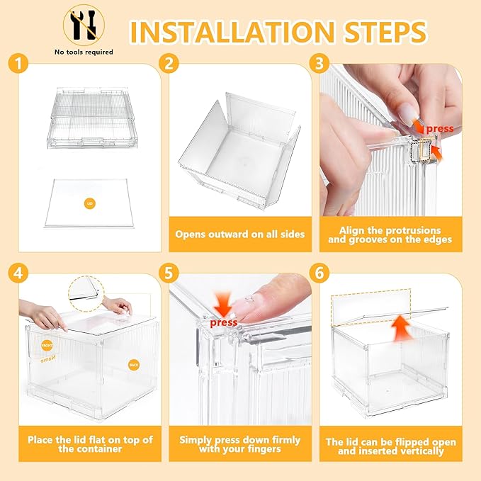 File Organizer Box with Lid, Hanging Filing Folder Organizer - Image 5