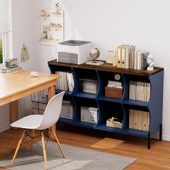 8 Cube Storage Shelf Organizer, Low Book Shelf Bookcase Entryway Table - Image 5