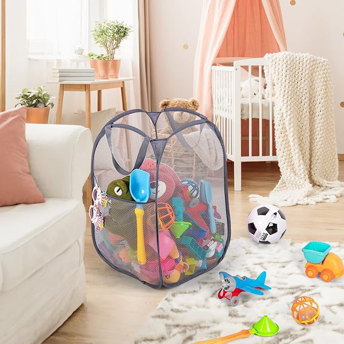 BATTOO Deluxe Strong Mesh Pop up Laundry Hamper Basket - Image 7