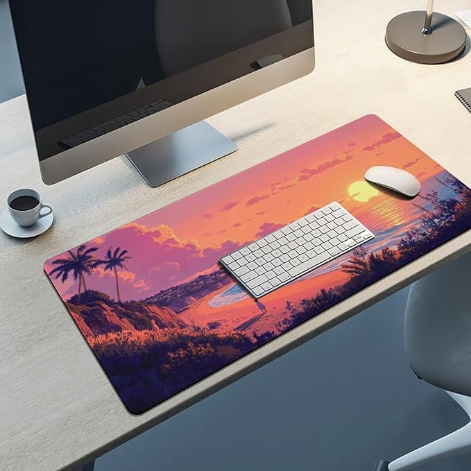 Sunset Beach Large Mouse Pad, Anime Style Gaming Desk Mat, XXL Keyboard Desk - Image 8