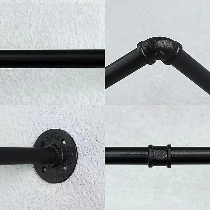 Oroonoko 36inch Industrial Pipe Clothes Rack Wall Mount - Image 5