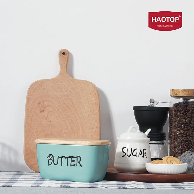 HAOTOP Large Porcelain Butter Dish - Image 4