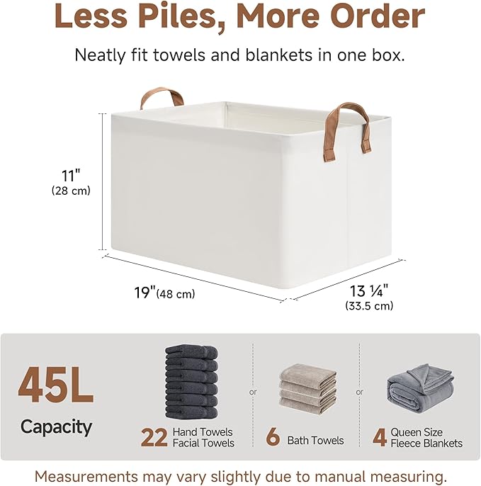 StorageWorks 45L Extra Large Fabric Storage Bins - Image 6