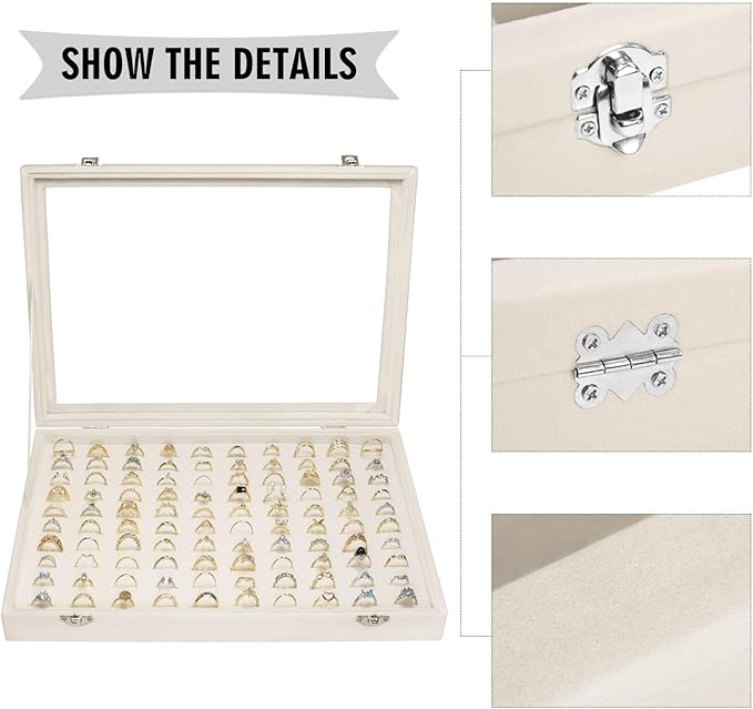 Velvet Ring Display Tray Organizer Box - Image 4