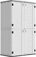Outdoor Storage Cabinet Waterproof, Resin Vertical Storage Shed Lockable by Mrosaa